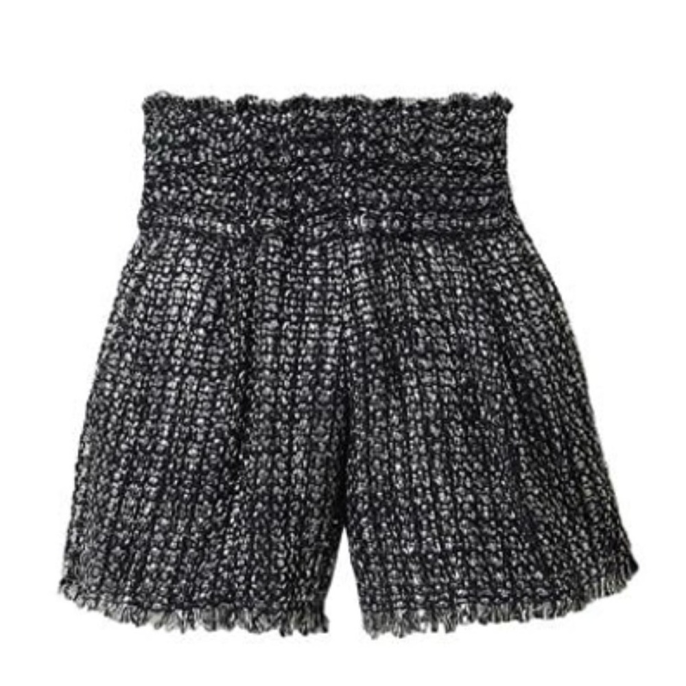 IRO Black and White Tweed High Waist Shorts Small